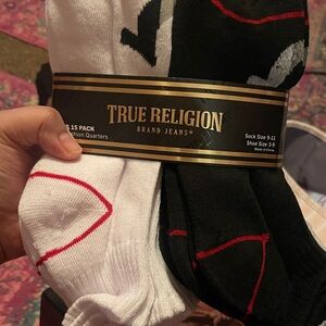 True Religion boys Black and White Casual Socks